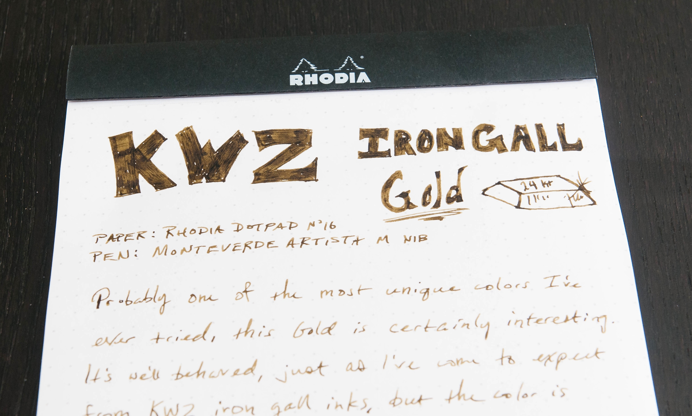 KWZ Iron Gall Gold Ink Review — The Pen Addict